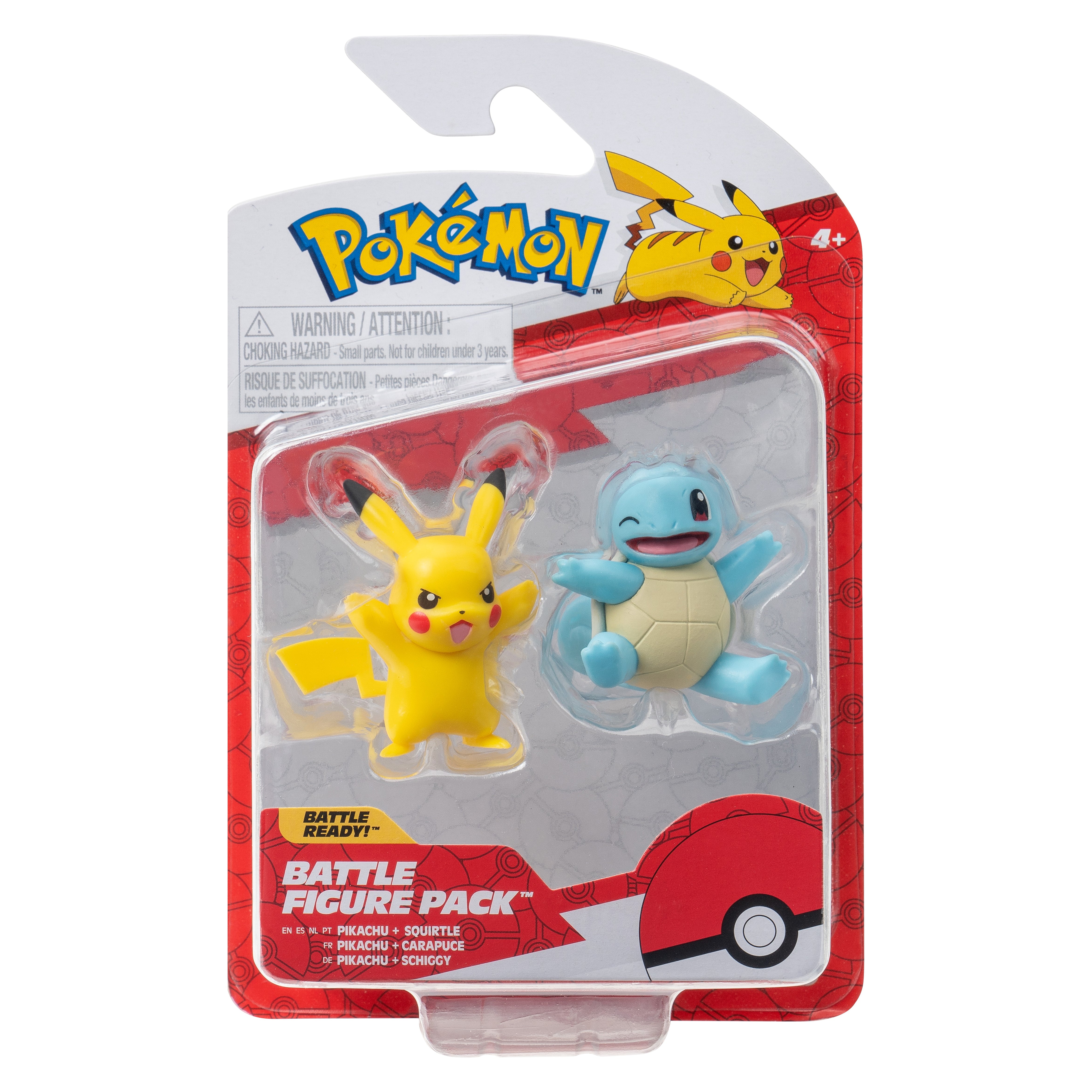 Pack de figuras Pokémon Battle Ready 2: Pikachu y Squirtle
