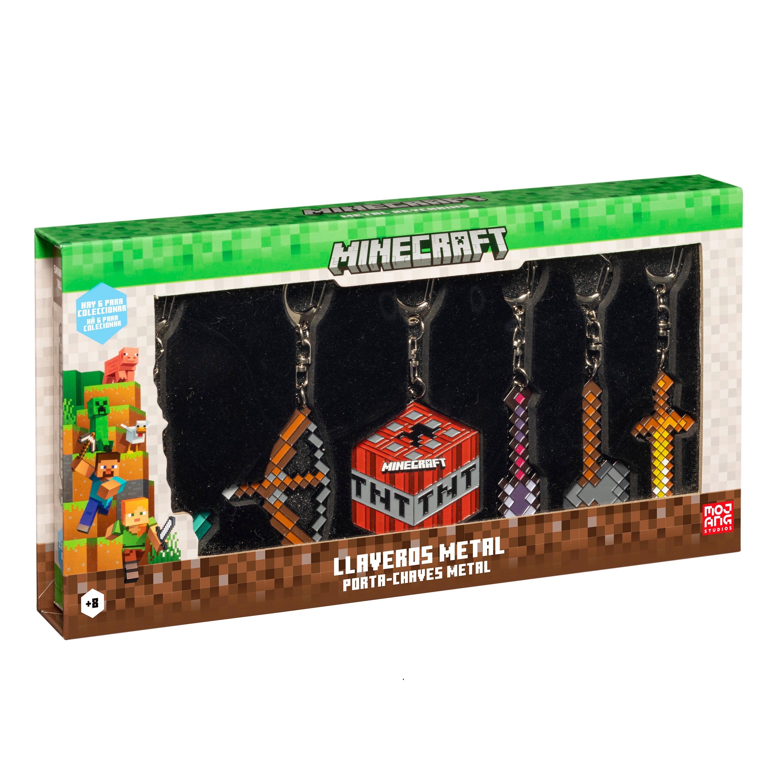 Llavero metálico de Minecraft - Paquete de 6