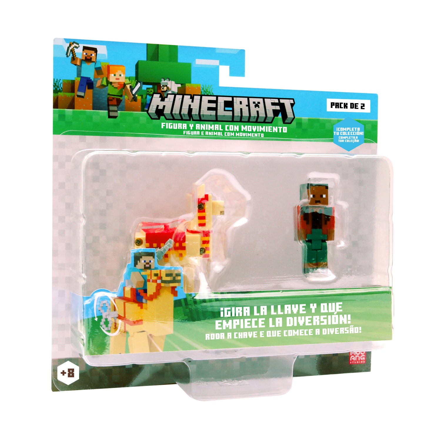 Minecraft - Figura y animal en movimiento