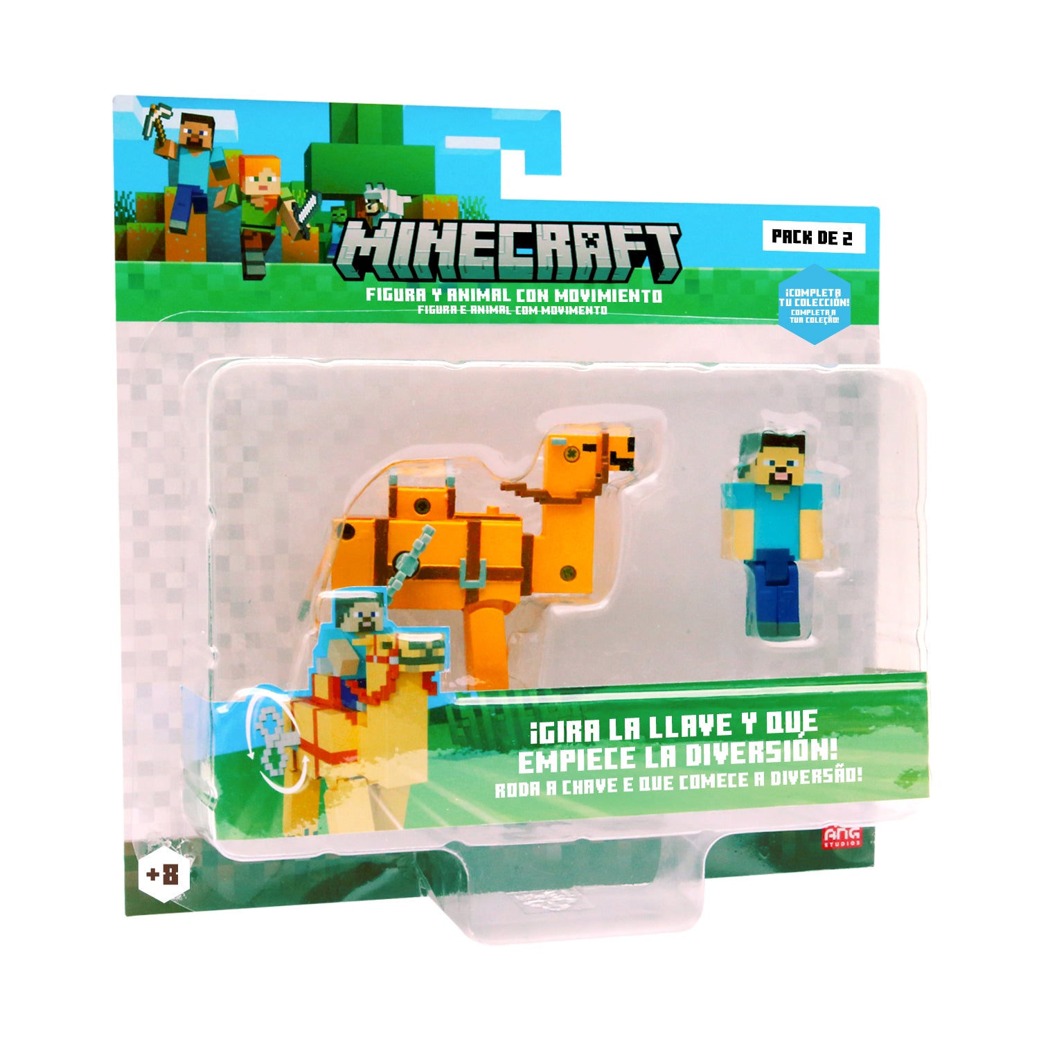 Minecraft - Figura y animal en movimiento