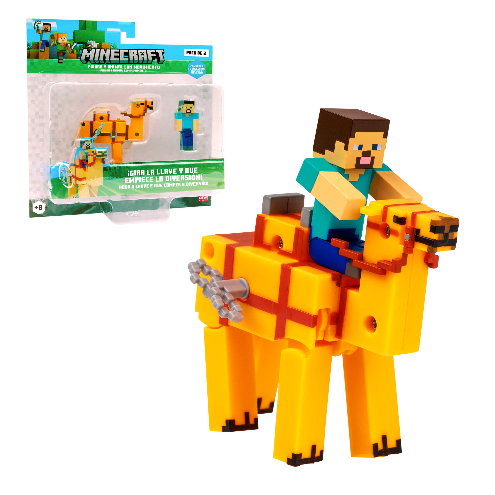 Minecraft - Figura y animal en movimiento
