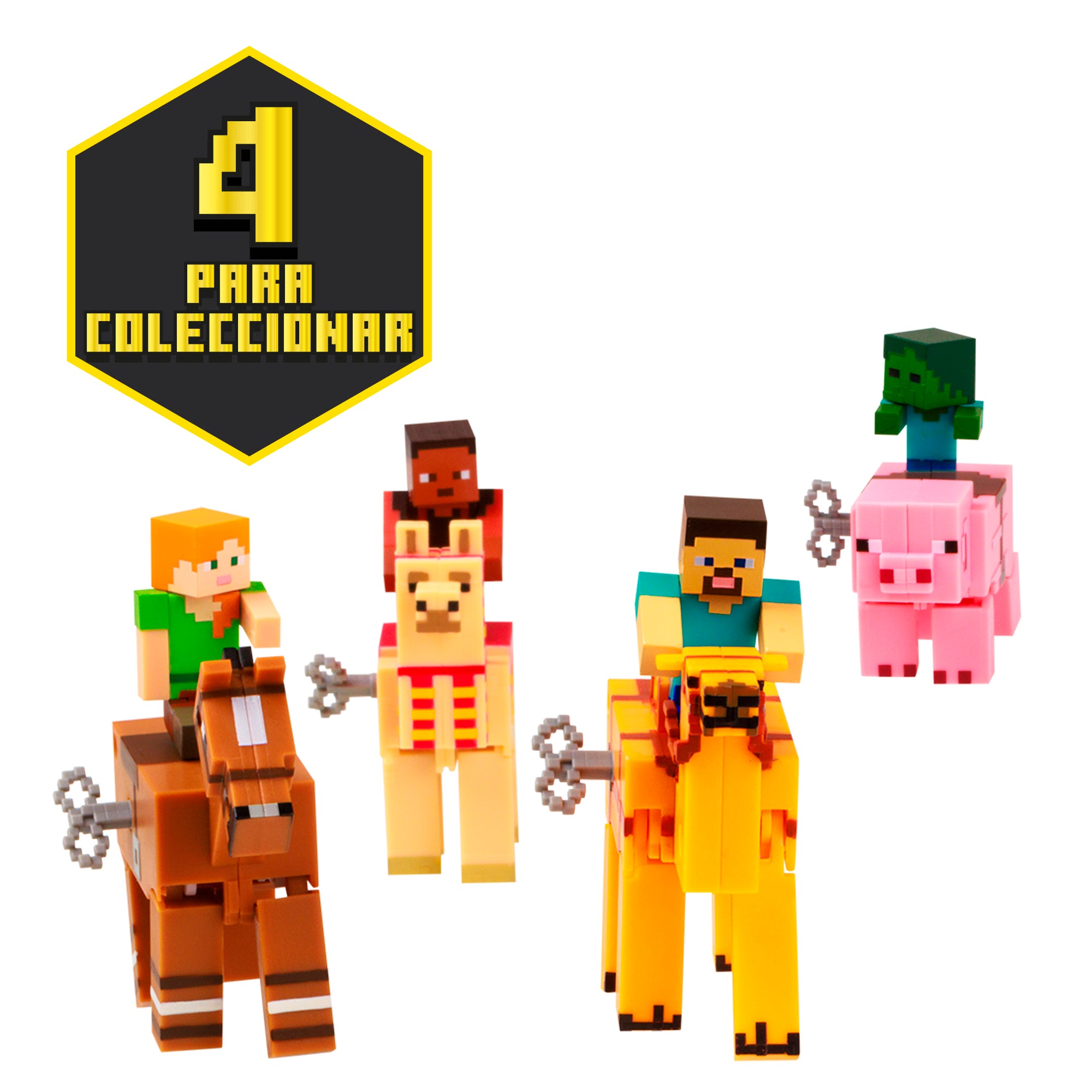 Minecraft - Figura y animal en movimiento