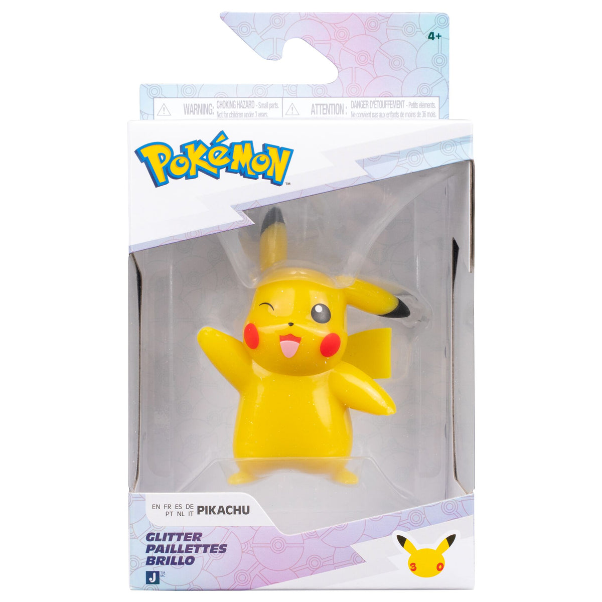 30TH Aniversário Pokémon - Figura Vinil Glitter 8cm - Pikachu